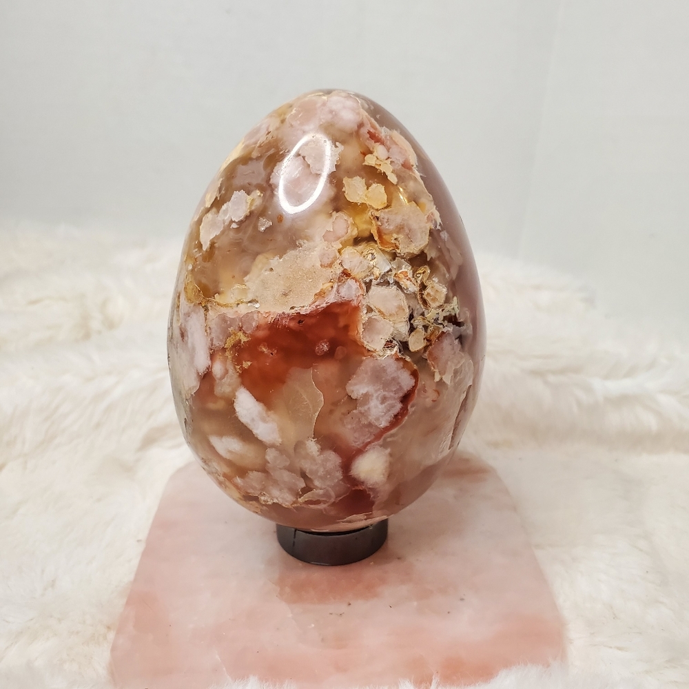 Large Sakura Flower Agate Egg - Picture 4 of 14
